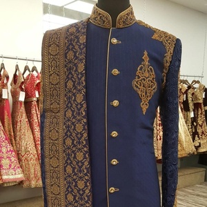 Latest & Beautiful Decent-Embroidery on Sherwani-Pant with Stole <b>dress</b> for INDIAN & PAKISTAN <b>MEN</b> Party & WEDDING <b>Dress</b>=2020 - Product Image 1