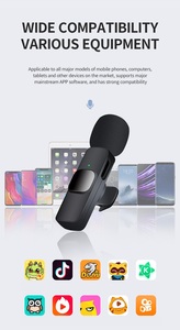 Mini micrófono inalámbrico de solapa Lavalier 2 en 1 clips Cancelación de ruido grabación altavoz BT para teléfono Android transmisión en vivo - Product Image 6