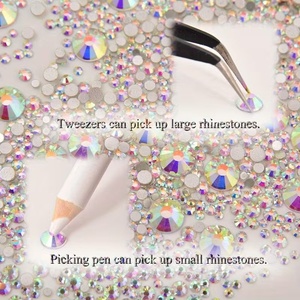 Nuevo Talismán de Uñas en Caja de 24 Compartimentos, Perla Negra de Resina, Base Plana, Diamante, Accesorios de Decoración de Uñas DIY - Product Image 4
