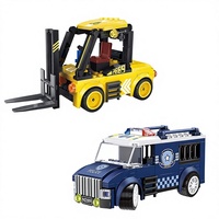 WANGE Varios Modelos de Autos de Carreras Pequeños, Autos Deportivos, Vehículos de Ingeniería - Bloques de Construcción, Juguetes de Ensamblaje, Regalos de Plástico ABS