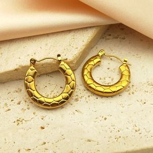 Boucles d'oreilles en acier inoxydable Hyperbole Statement 14K Gold Color Classic Metal Waterproof Charm Jewelry for Women - Product Image 1