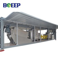Station de traitement des eaux usées compacte mobile, épaisseur de la boue, machine de déshydratation à vis en boîte conteneur