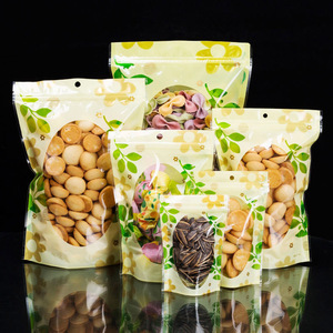 أوراق خضراء كاملة الأحجام 15*22 أو قابلة لإعادة الغلق بالحرارة شفافة لامعة مطفية أكياس طعام قابلة لإعادة الاستخدام بسحاب كيس تغليف للوجبات الخفيفة - Product Image 2