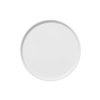 Assiette en céramique blanche de style européen créatif, assiette à steak à fond plat, vaisselle de restaurant occidental, assiette à gâteau compatible micro-ondes