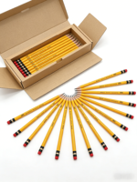 Ensemble de crayons à mine HB noirs, pointe robuste anti-casse, écriture fluide et claire, papeterie promotionnelle pour l'école, l'usage quotidien des étudiants