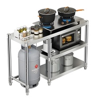 Table de Travail Commerciale Portable en Acier Inoxydable avec Étagère à Vaisselle pour Cuisines Professionnelles, Solution de Rangement Autoportante