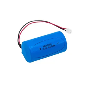 ER26500M 3.6V 6500mAh C size Li-SOCl2 high power type primary lithium battery with wire, connector