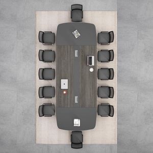 Table de conférence moderne pour bureau, grande taille avec rangement, pour salle de réunion et formation - Product Image 3