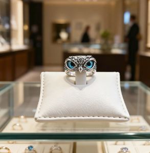 Cincin Hias Burung Hantu Perak Kreatif Berlapis Elektro, Pengangkut Agresif Retro, Tidak Luntur, Hadiah Yiwu - Product Image 6