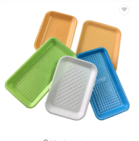 Assiette en polystyrène jetable Plateau à viande alimentaire en mousse de polystyrène Assiettes en mousse rectangle Bandejas Desechables De Anime