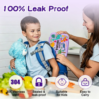 Boîte à lunch mignonne en acier inoxydable 304 de qualité alimentaire pour enfants, durable, antirouille, conteneur alimentaire bento à 3 compartiments, étanche