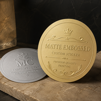 Autocollants personnalisés en or et argent mat gaufrés, étiquettes gaufrées de qualité supérieure pour la décoration de boîtes cadeaux et d'enveloppes