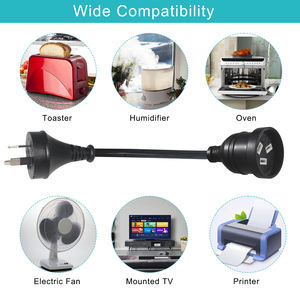 SAA-Zulassung AU Huckepack-Stecker an Buchse Netz kabels teckdose 3-poliges Kabel 5M-Verlängerung - Product Image 2