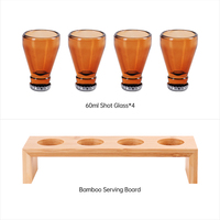 Ensemble personnalisé de verres à shot écologiques et de planche à servir en bambou, cadeaux originaux pour les hommes, anniversaires et amateurs d'alcool