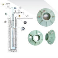 Capot de puits pour pompe submersible de 4 pouces - Couvercle de puits en PRV pour forage de 107-159 mm avec joint d'étanchéité pour tuyau de pression de 32/50 mm