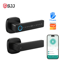 Cerradura Inteligente con Huella Dactilar SJJ para Puerta, de Aluminio/Madera, con App Tuya, Teclado Táctil, Tarjeta RFID, Código, Entrada sin Llave para Apartamento