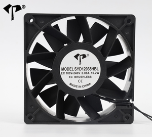 Ventilateurs axiaux de refroidissement pour ordinateur portable OEM ODM à haut débit d'air EC 12038, 120x120x38mm, pales en plastique PBT, 100V~240V, ventilateur à flux axial EC - Product Image 1