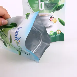 Özel zayıflama çayı çanta standı Up özel etiket 28 gün detoks yanık karın Fit yeşil bitkisel ince çay poşeti