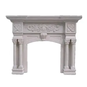 Sale modern design carved fireplace marble floor mantle indoor fireplace white marble fireplace