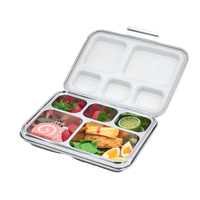 Nouvelle boîte à bento en acier inoxydable 304, étanche, durable, 5 compartiments, sans BPA, 0-1L, compatible congélateur, écologique, cuiseur vapeur