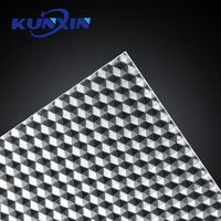 Kunxin Anti-éblouissement Led Éclairage Prismatique Diffusion Panneau 2mm 3mm Concave Hexagone Texture PMMA UGR Diffuseur Feuille