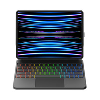 Keyboard Nirkabel 2.4Ghz Smart Magnetic Levitation Ukuran Penuh dengan Switch Scissor, USB-C, 7-RGB Backlit, dan Penyangga Pergelangan Tangan