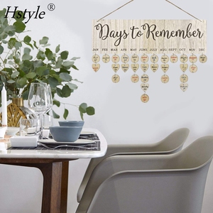 Calendrier mural en bois à faire soi-même pour les anniversaires de famille, plaque de rappel d'anniversaire, excellent cadeau pour maman, <span class=keywords><strong>grand</strong></span>-mère, jours à ne pas oublier, SD1667 - Product Image 4