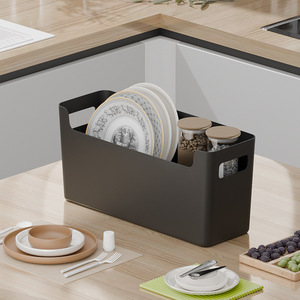 Wall Mounted <b>Storage</b> <b>Box</b> Rectangle Solid Color No Lid Food Container <b>Kitchen</b> Bathroom Organizer - Product Image 4
