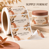 Étiquette autocollante personnalisée en BOPP pour pot de crème corporelle, pour l'emballage de pots cosmétiques et l'impression de logo de marque de soins personnels