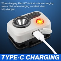 Linterna Frontal LED Recargable de 1200mAh con 5 Modos y Sensor de Movimiento, Lámpara Manos Libres para Reparaciones, Inspecciones y Uso en Talleres