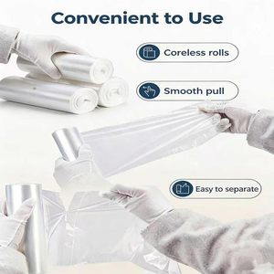 Trash Can Liners 24 In X 24 In Clear High Density Garbage <b>Bags</b> For Office Use - Product Image 6