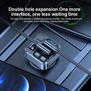 Xe <span class=keywords><strong>FM</strong></span> <span class=keywords><strong>Transmitter</strong></span> xe <span class=keywords><strong>Bluetooth</strong></span> MP3 Máy nghe nhạc pd30w điện thoại di động sạc nhanh QC3.0 hiển thị kỹ thuật số xe sạc điện thoại - Product Image 2