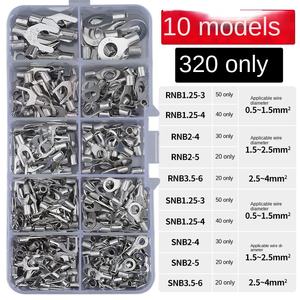 320 pièces/boîte 10 en 1 bornes Non isolées anneau fourche U-type laiton bornes assortiment Kit câble fil connecteur sertissage pelle - Product Image 4