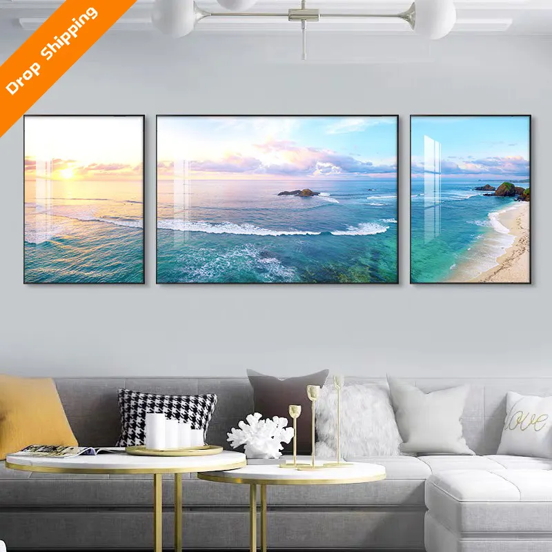 3D Still Life Wall Art Luxury Abstract Living Roomkitchen Glass Frame Crystal Porcelain Painting