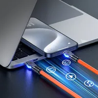 Câble USB-C vers USB-C en silicone liquide 60W PD à charge ultra-rapide, rotation à 180 degrés, synchronisation des données, compatible avec les ordinateurs portables