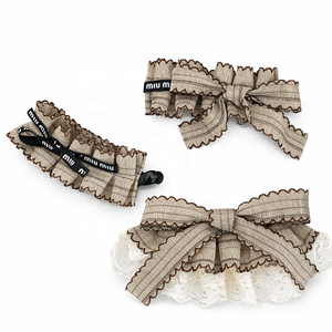 <span class=keywords><strong>Barrette</strong></span> élégante en dentelle avec nœud et volants, pinces à <span class=keywords><strong>cheveux</strong></span> pour femmes, design original, pince banane, accessoires de mode pour <span class=keywords><strong>cheveux</strong></span>, vente en gros - Product Image 2