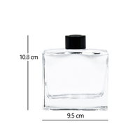 Vide clair plat carré 100ml verre diffuseur bouteille aromathérapie diffuseur pot conteneur roseau diffuseur ensembles huiles essentielles