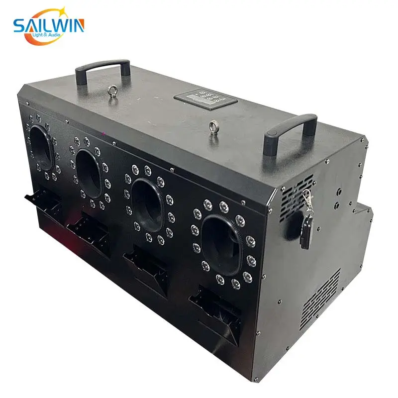 Sailwin 새로운 3000W 4 구멍 LED 거품 안개 기계 거품 연기 기계 RGBW 4in1 DMX 무대 조명 파티를위한 특수 효과