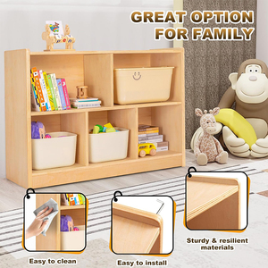Meuble de rangement en bois Montessori pour enfants, étagère ouverte, organisateur de jouets, mobilier pour tout-petits, idéal pour la maternelle et la crèche - Product Image 3
