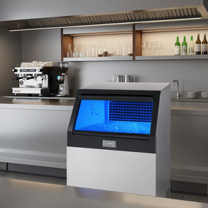 Fabbricatore di Ghiaccio Commerciale 265 libbre/24H, Capacità di Stoccaggio 88 libbre, Autoportante, Display Digitale a LED, Cabinet in Acciaio Inossidabile - Product Image 2