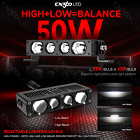 Série LG LG0365 Phare de calandre LED à quatre lentilles, faisceau haut et bas. Convient aux voitures, camions et SUV