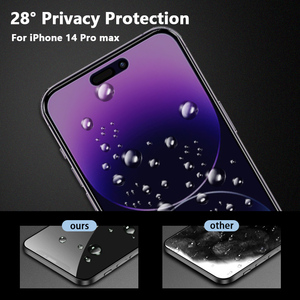 1 paquet 9H Anti-espion en verre trempé foncé Film de protection d'écran pour iPhone 14 Pro Max Anti-confidentialité protecteur d'écran - Product Image 6