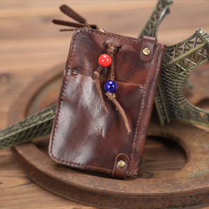 Ando Bag Porte-clés en cuir véritable, porte-clés vintage en cuir de vache, étui compact pour cartes - Product Image 4
