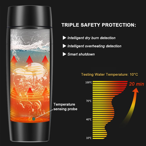 Electric Temperature Control Kettle Stainless Steel Heating Coffee Cup Travel Tumbler Car <b>Mug</b> Direct Drinking 400ml Temperature - Product Image 3