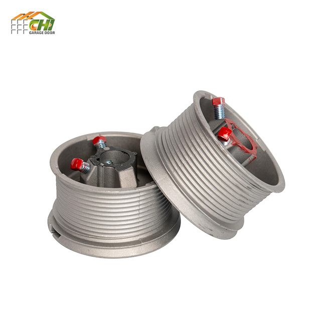 CHI Quiet Operation Aluminium Garage Door Cable Drum Low Friction Bearing Reduced Noise Knurled Anti Slip Grooves Stable Cable