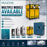 Machine de production de glace sèche Ollital CO2 à commande automatique pour équipement commercial de glace sèche, machine à fabriquer des granulés de glace sèche