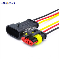 Soket Kabel Harness Otomotif Seri AMP1.5 1/2/3/4/5/6 Pin, Konektor Kabel Harness Mobil Tahan Air Buatan Khusus