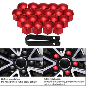 Cache-écrous de roue Winning Journey 17 mm, 20 pièces, en plastique doré, anti-poussière, pour voiture - Product Image 2