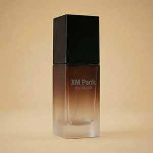 Flacon pompe en verre givré mat de qualité supérieure, 30 ml, carré, ambre, vert, bleu, pour cosmétiques, soins de la peau, sérum, lotion, carton personnalisé - Product Image 6