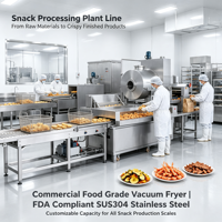 Friteuse à vide à basse température REALDOT VF pour la production de fruits et légumes croustillants pour les usines de snacks